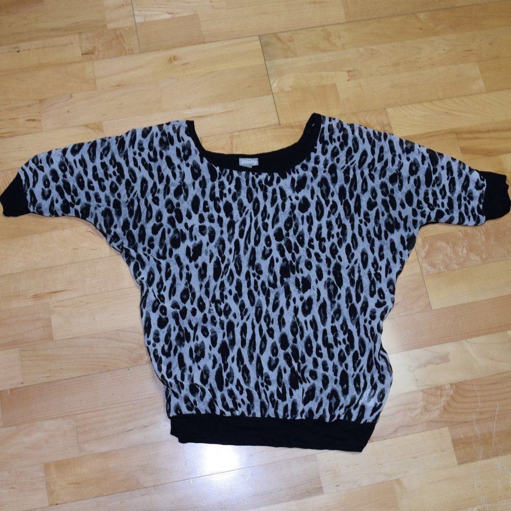 VANITY Women's Sz S Chiffon Sheer Front Blouse Shirt